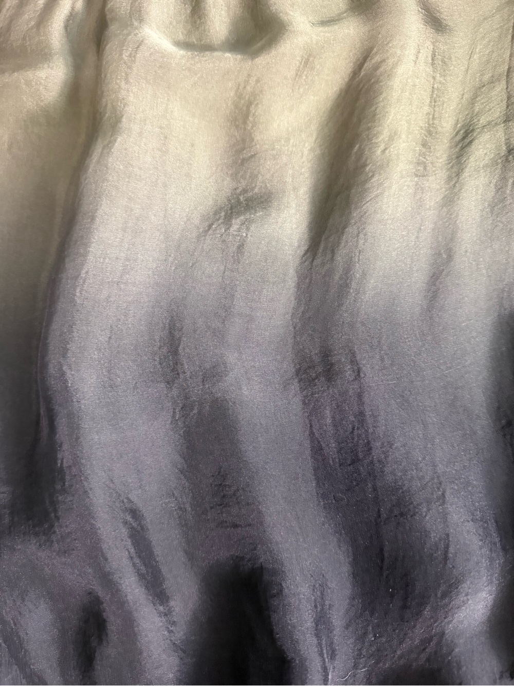 Giusy Made in Italy Silk Olive to Black Ombre Blouse Sheer Overlay Jersey Lined - Picture 9 of 13